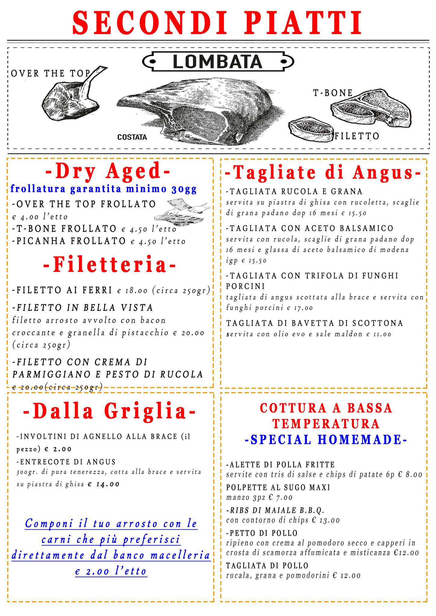 Menu di Over The Top Pizzeria Braceria 