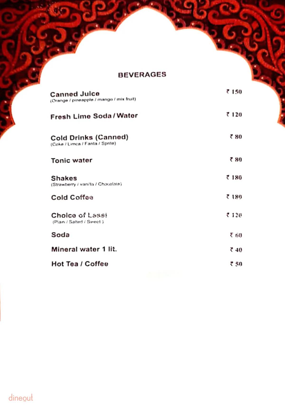 Pashtun Best Restaurant In Agra For Lunch, Dinner, and Couples menu