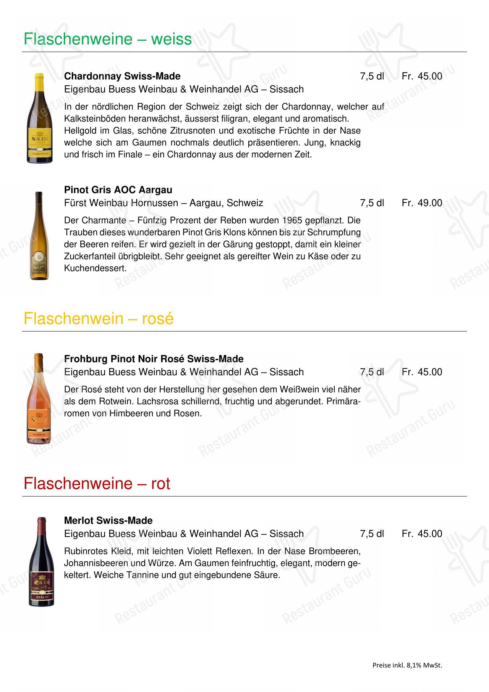 菜单 per Restaurant Pintli - Ifenthal ristorante