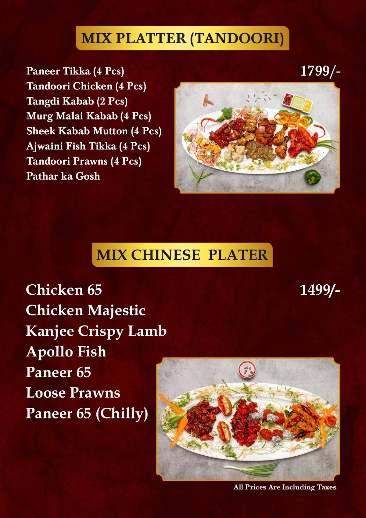 Menu at Pista House Uppal, Hyderabad