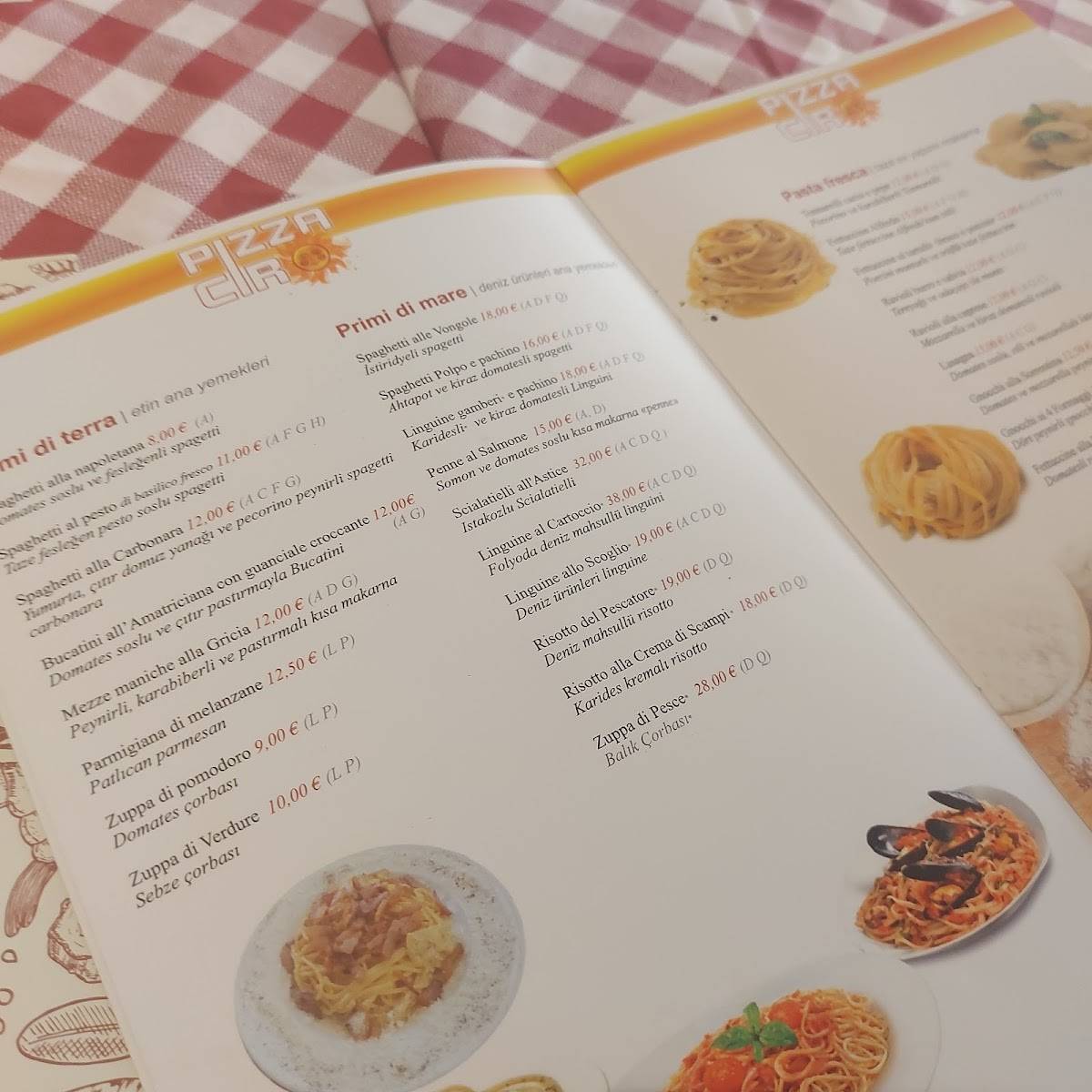 Menu di Pizza Ciro 