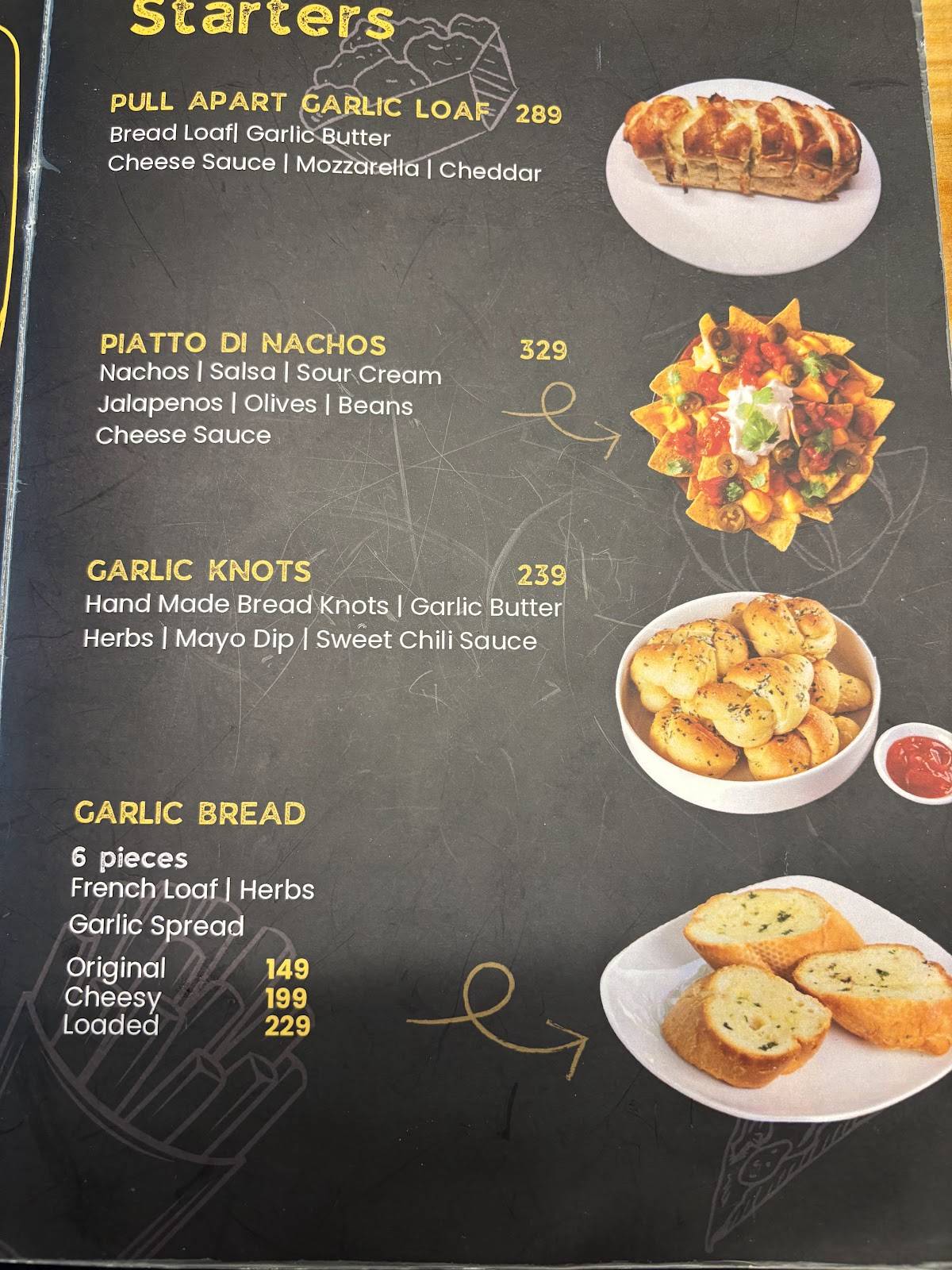 Pizza On The Rock menu