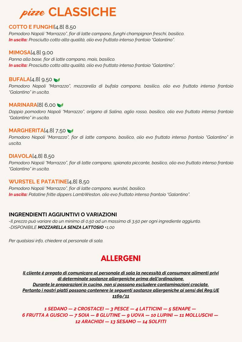 Menu di Pizzeria Insieme - Gourmet anche Gluten Free 