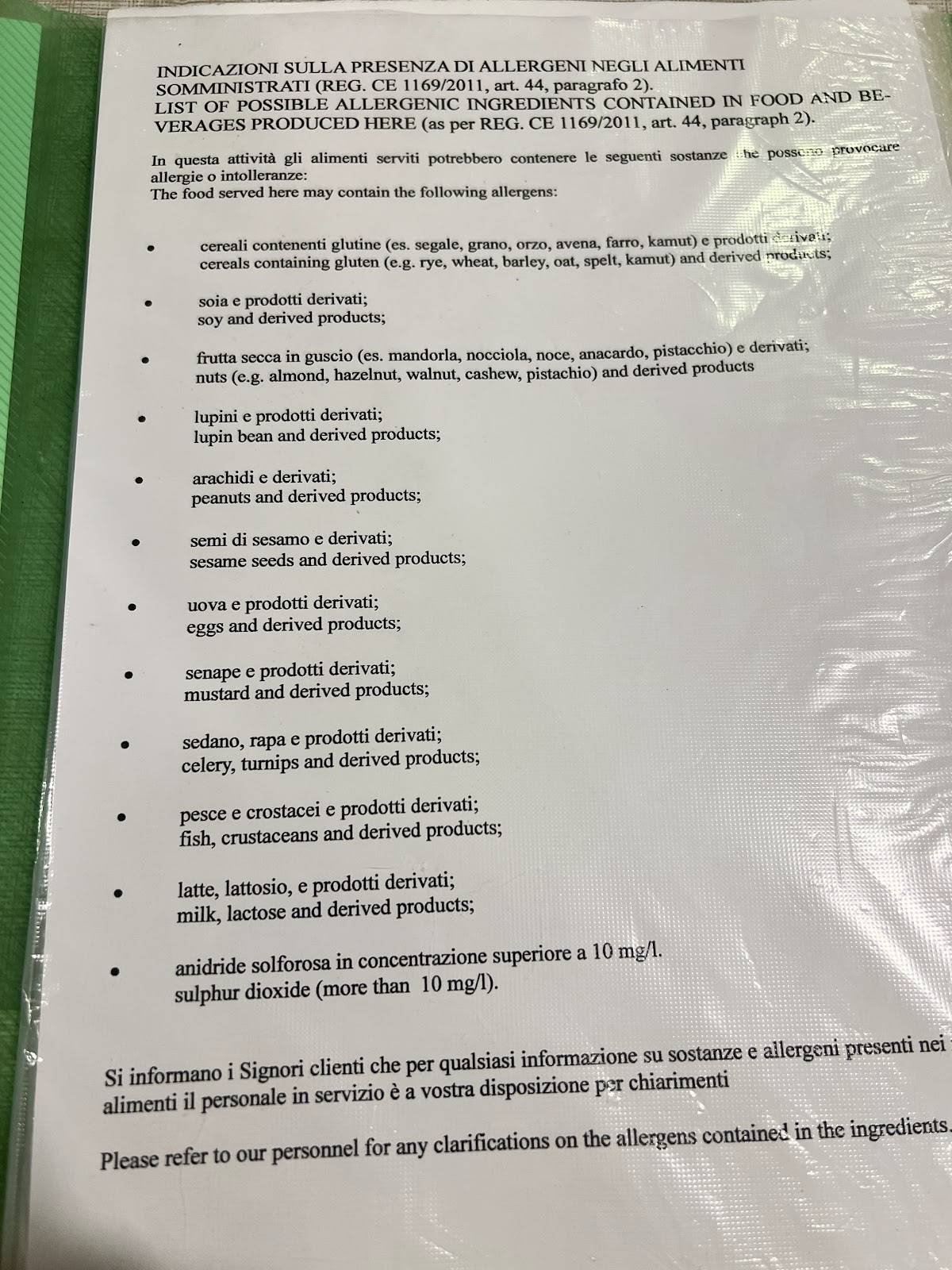 Menu di Pizzeria Positano di Savastano Marco 