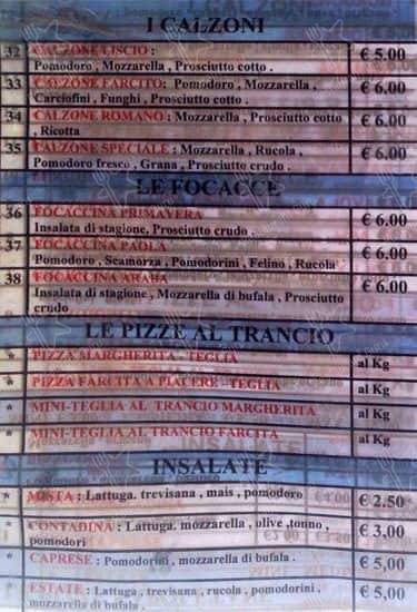 Menu di Pizzeria San Paolo Magdy 