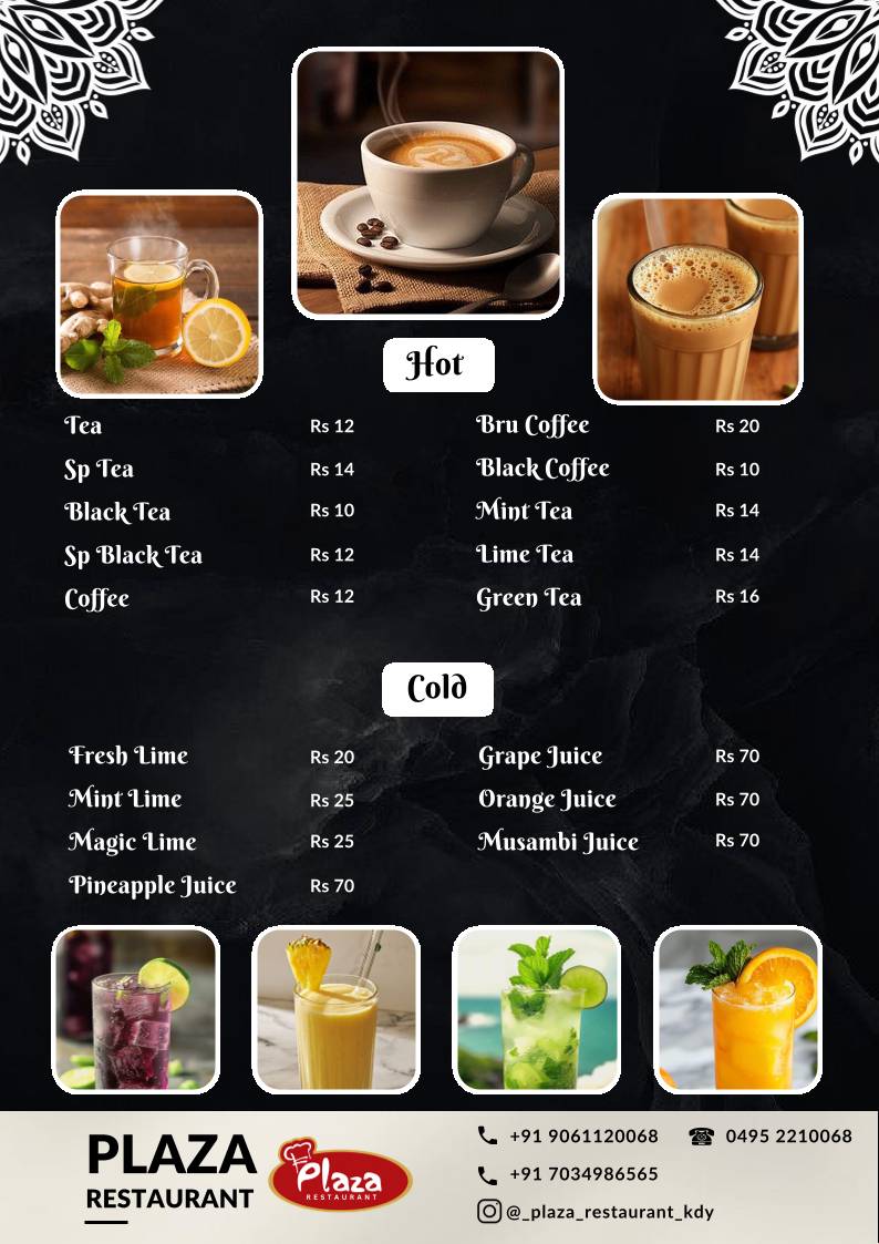 Plaza Restaurant, Koduvally menu