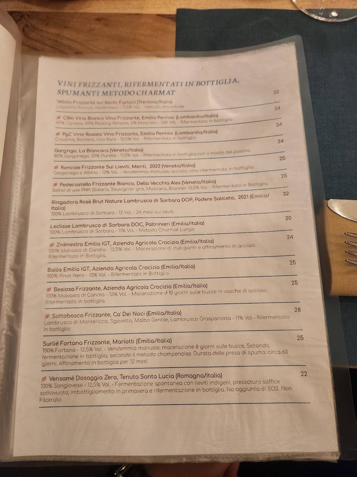 Menu di Ponziani Enoteca con Cucina Tradizionale 