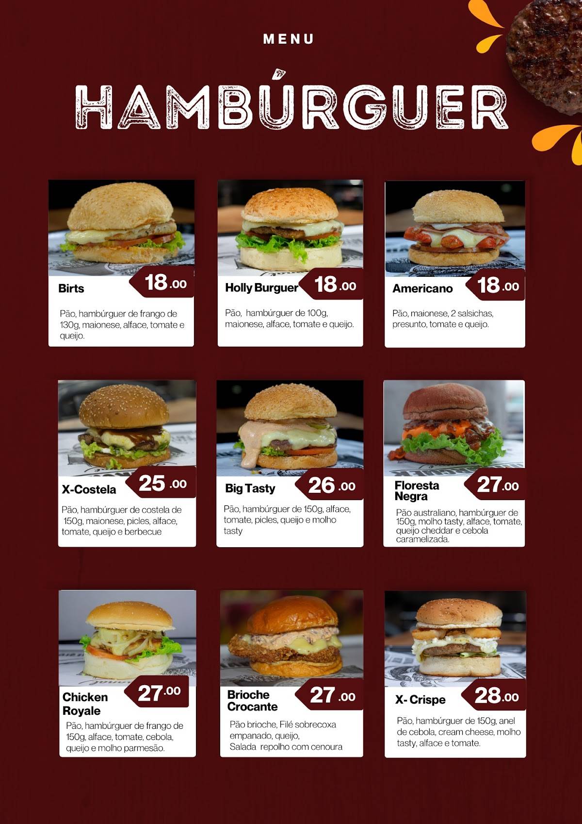 Portal Pizza e Burguer cardápio