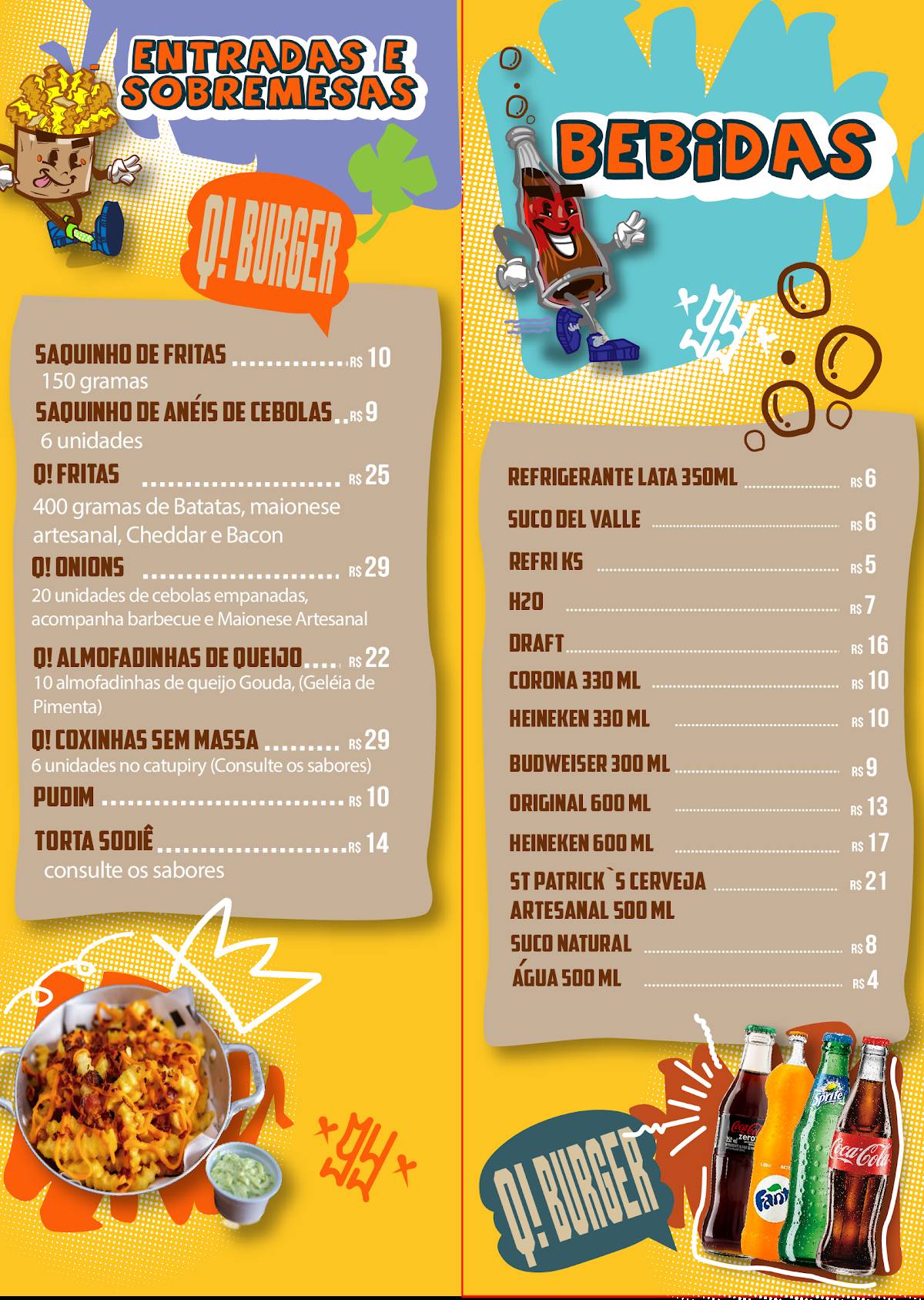 Q! Burger Franco cardápio