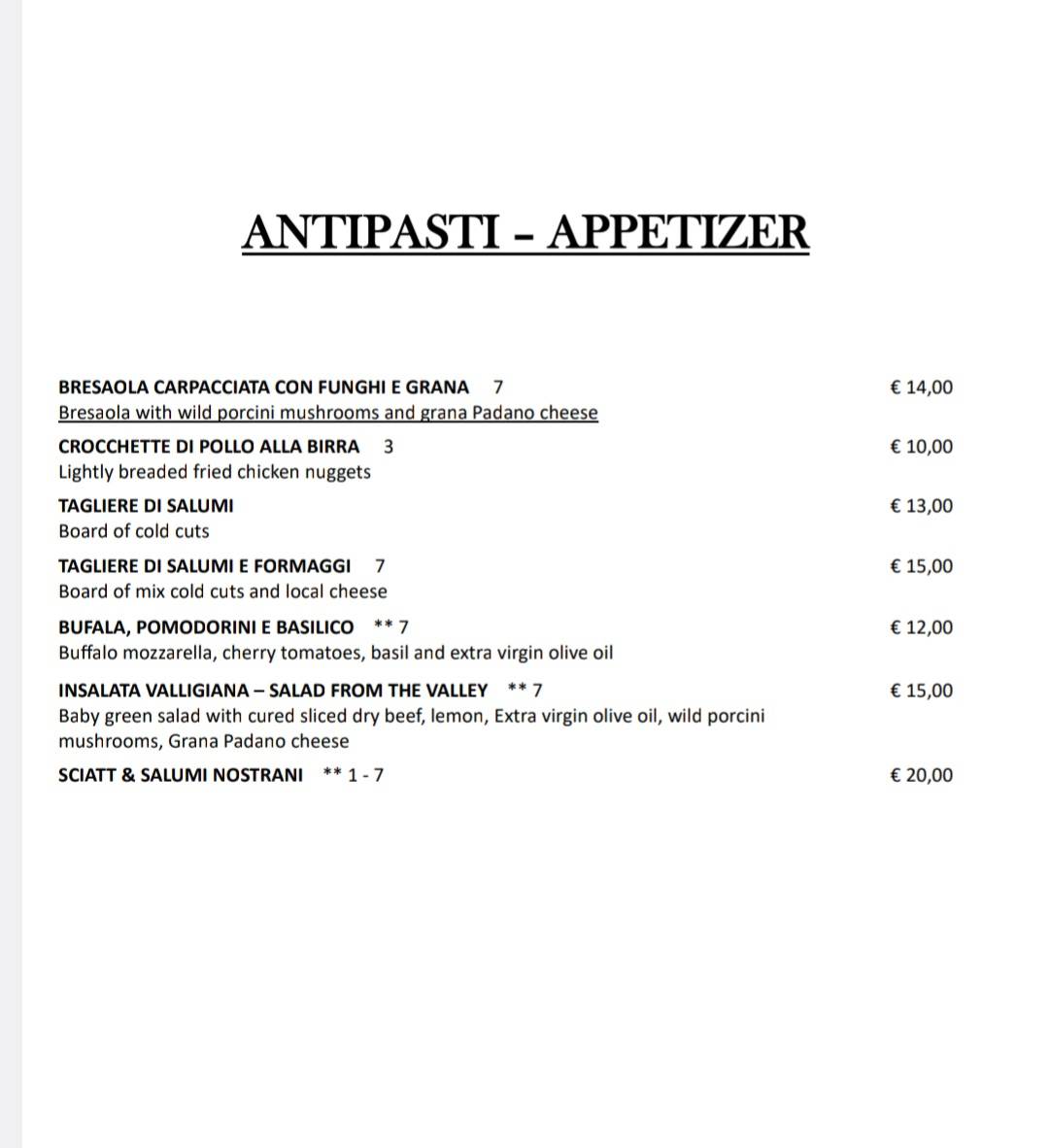 Menu di Ristorante Rebel8 