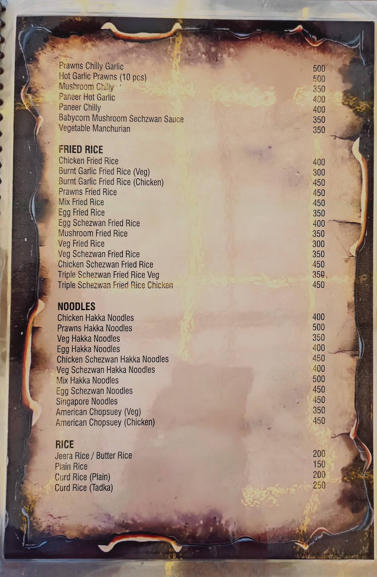 Red frog menu