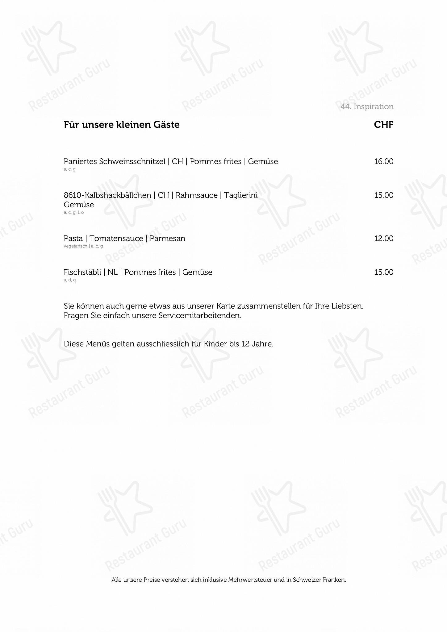 Крафт меню per 8610 Restaurant in Uster