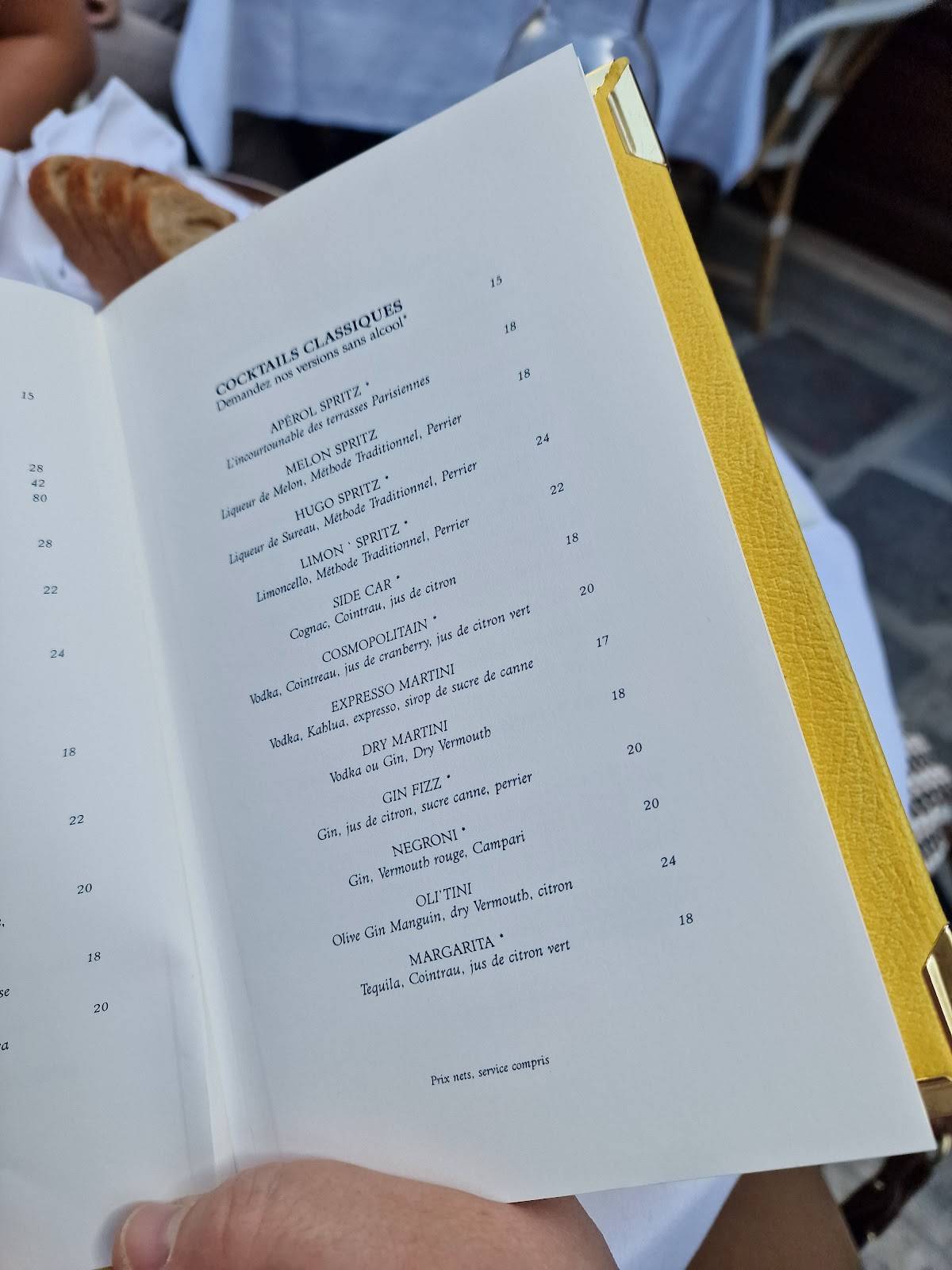 Menu de Restaurant Drouant