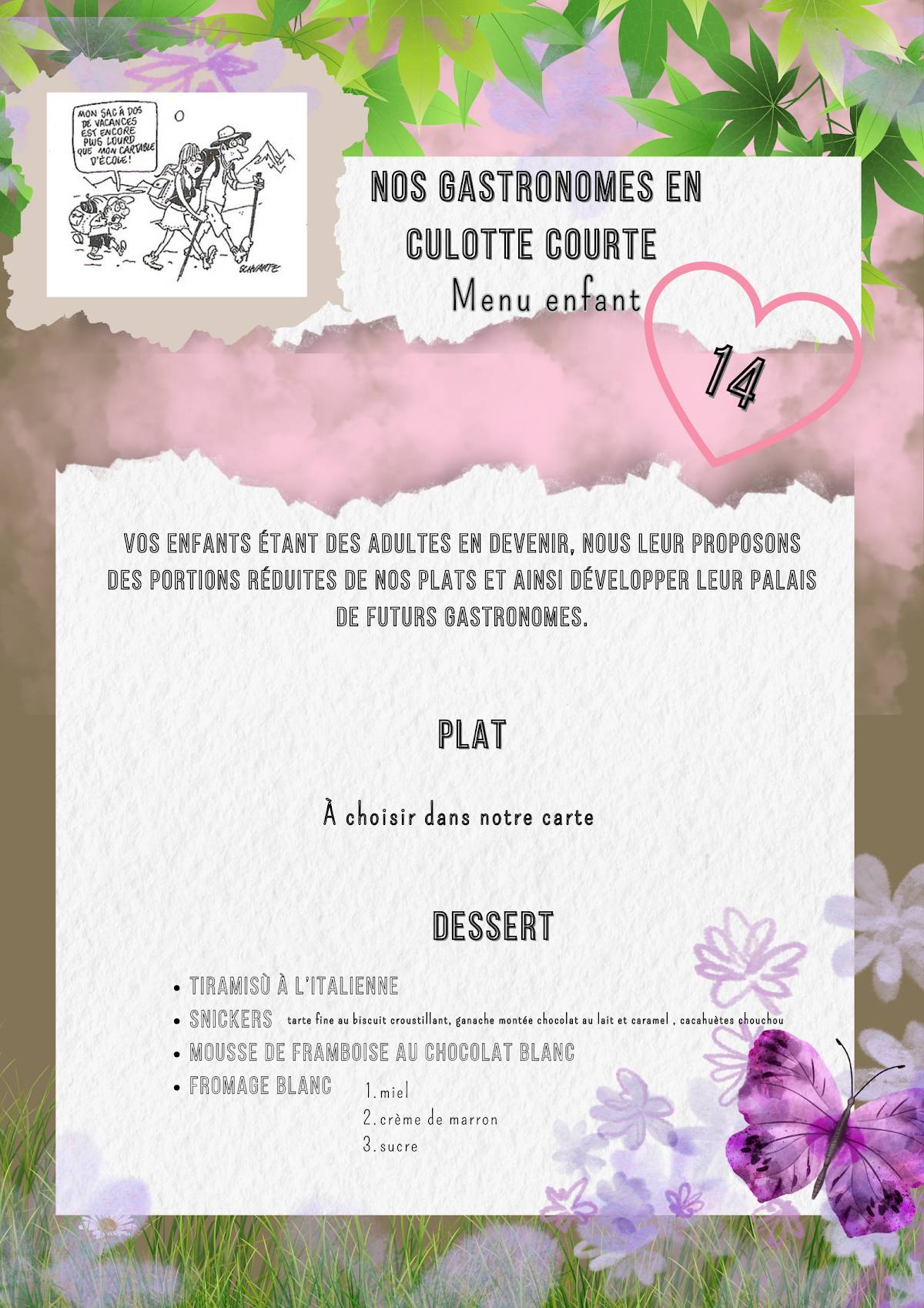 Menu de Restaurant La Grange