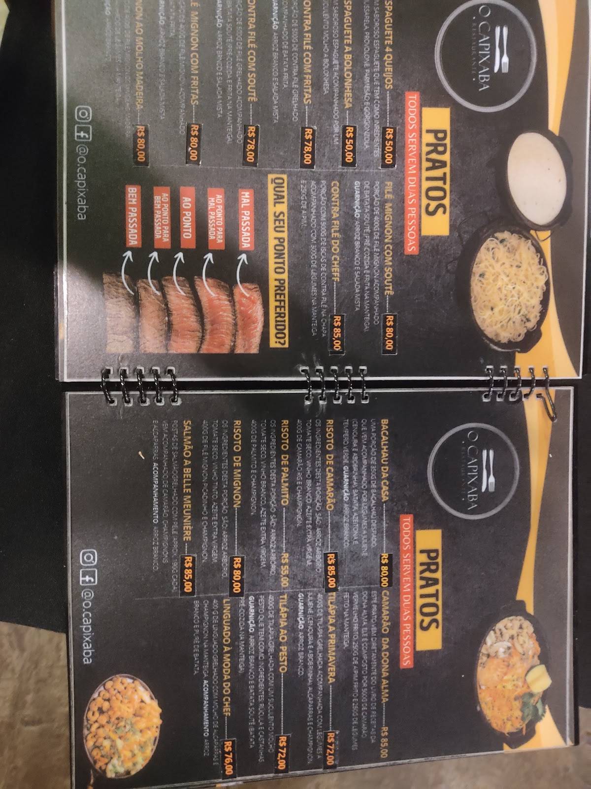 Restaurante O Capixaba cardápio