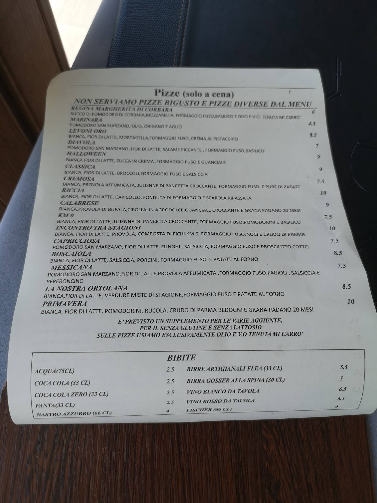 Menu di Ristorante Braceria Pizzeria Mi Carrò 