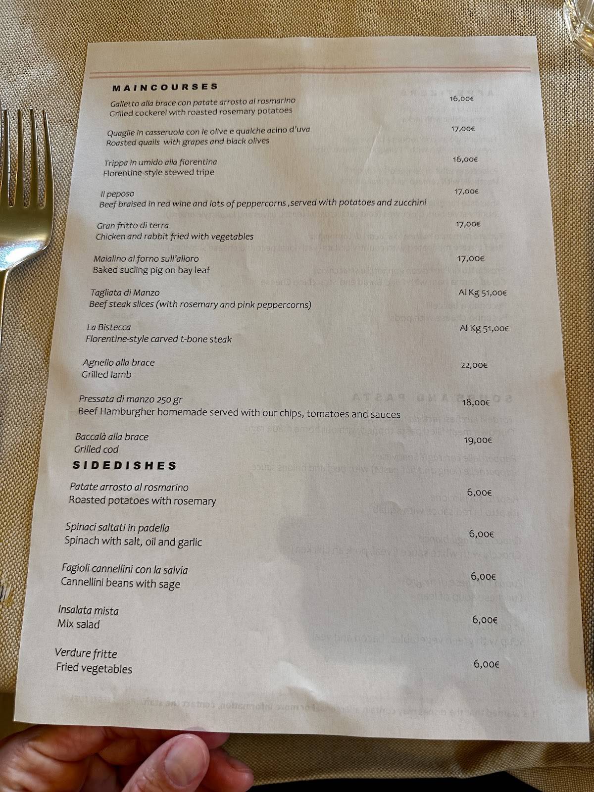 Menu di Ristorante La Cecca 