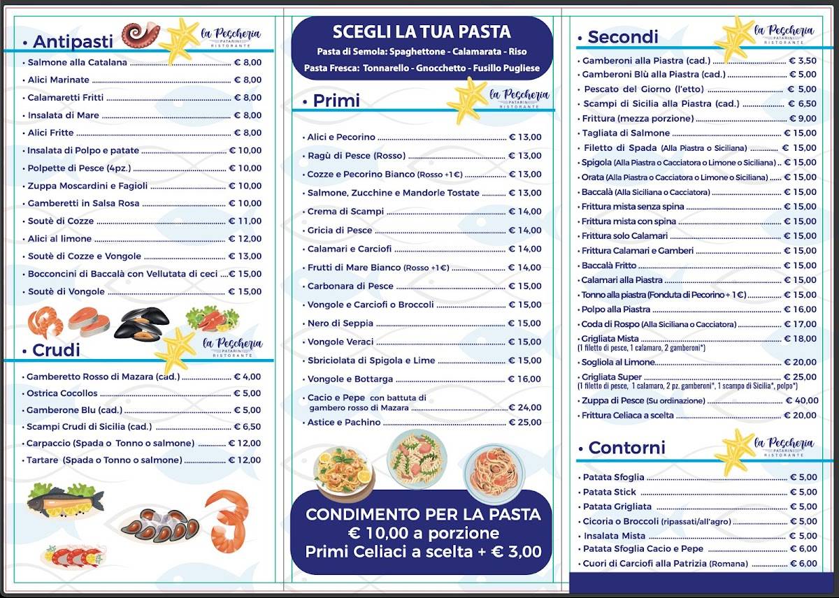 Menu di Ristorante La Pescheria Patarini 