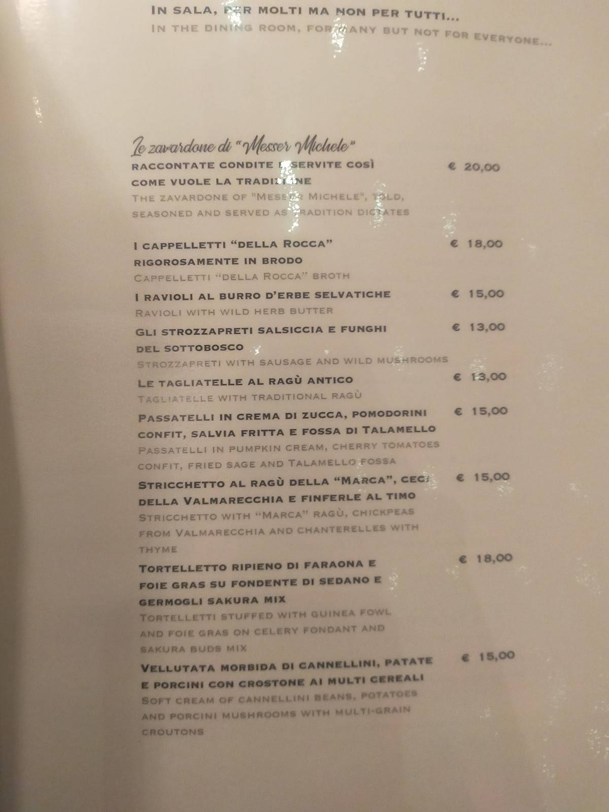 Menu di Ristorante La Rocca 
