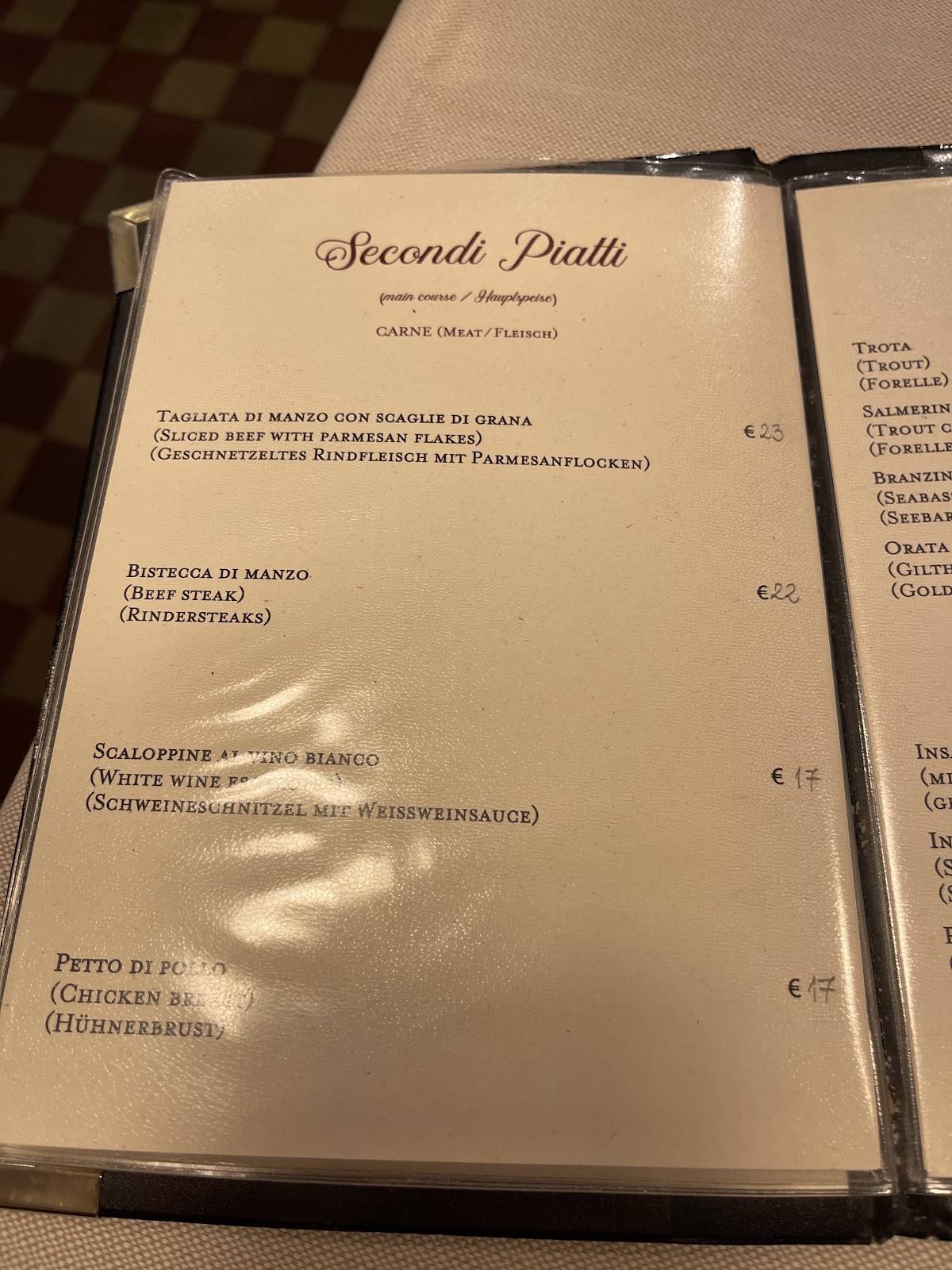 Menu di Ristorante La Taverna 
