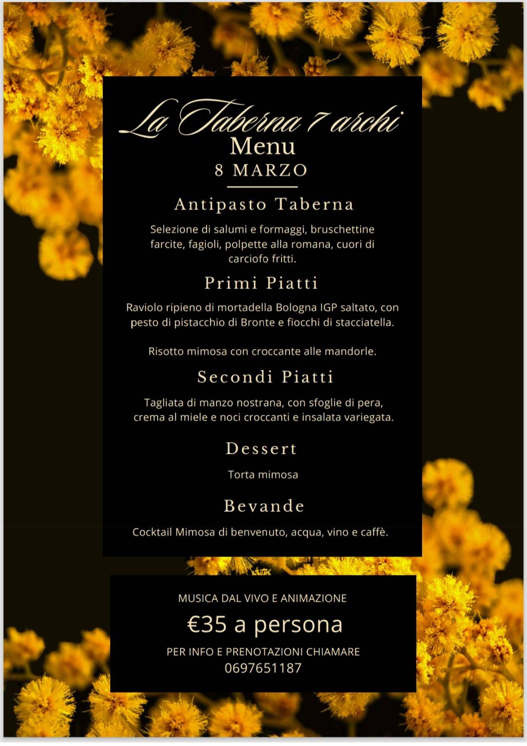 Menu di La Taberna 7 Archi (nuova Gestione) 