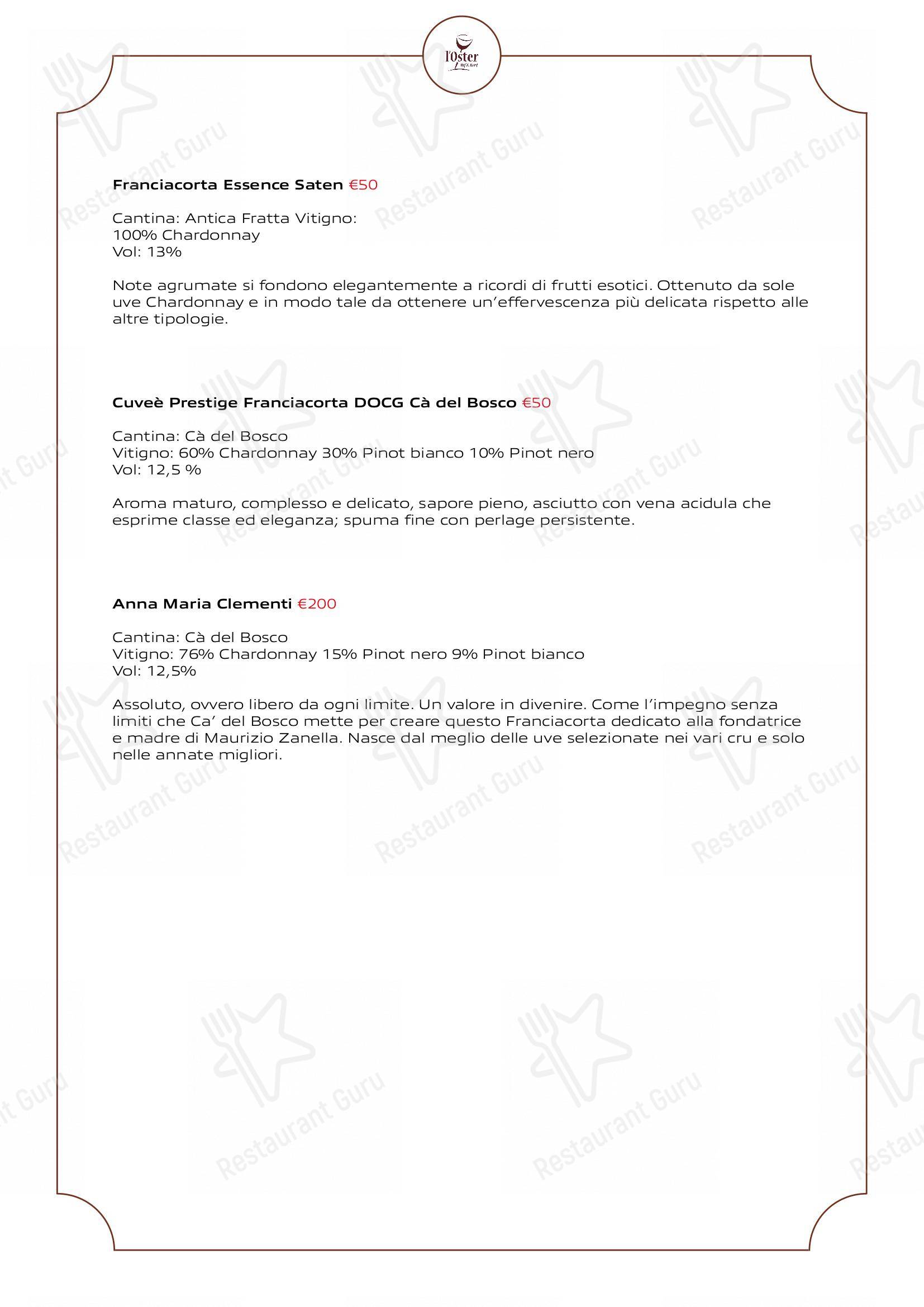 Menu di L'Oster Bif & Beef Restaurant - Основное меню