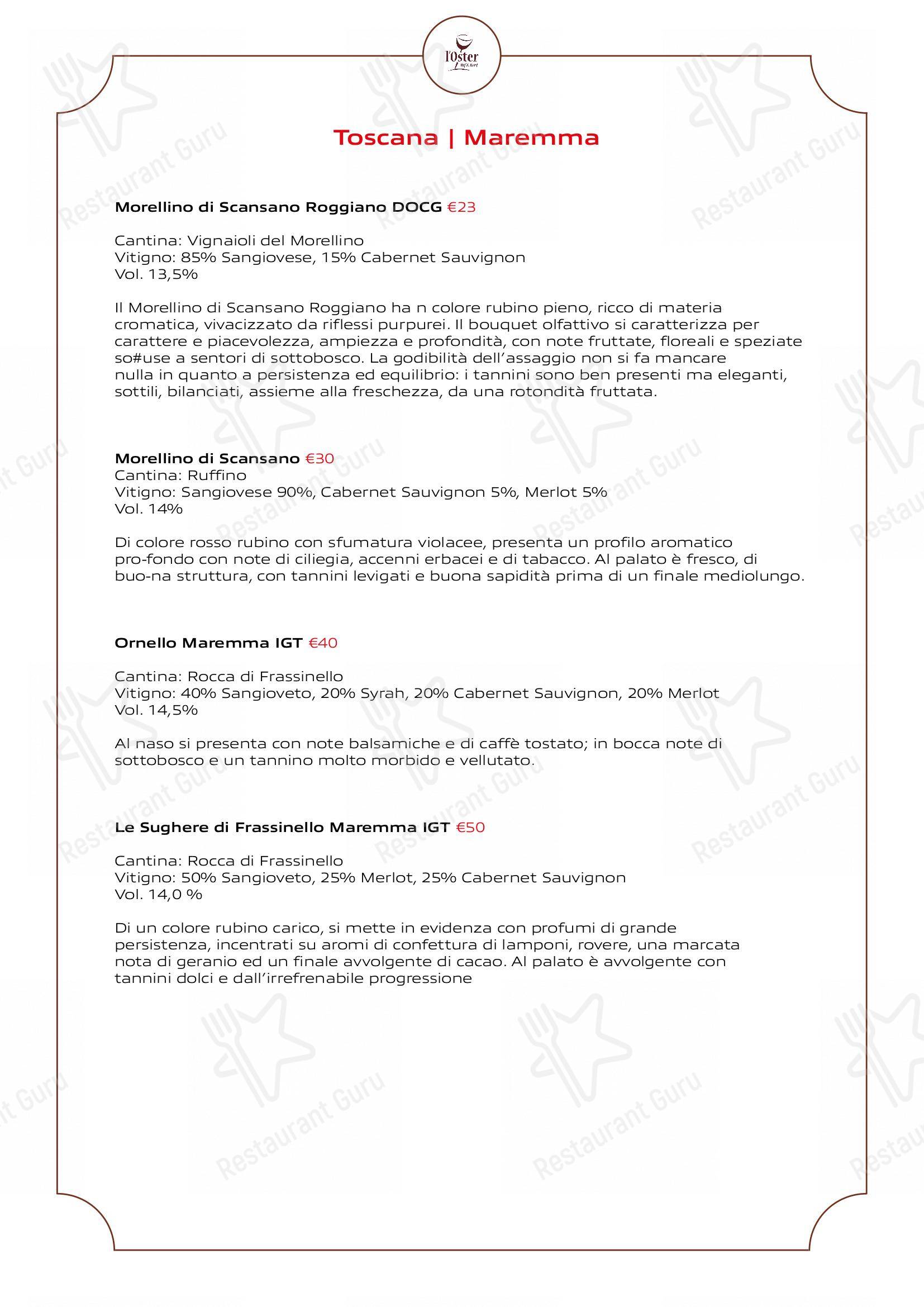 Menu di L'Oster Bif & Beef Restaurant - Основное меню