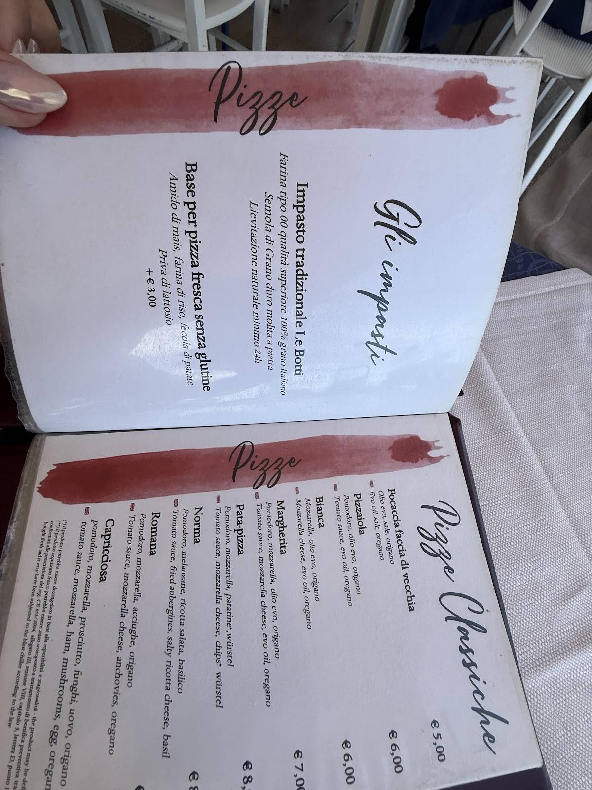 Menu di Ristorante Pizzeria "Le Botti" 