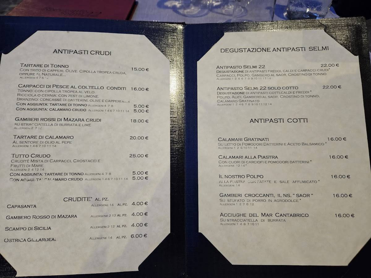 Menu di Ristorante Selmi 22 