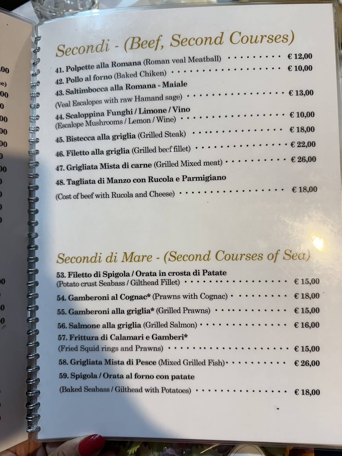 Menu di Ristorante e Pizzeria ''SAPORI DI ROMA'' 