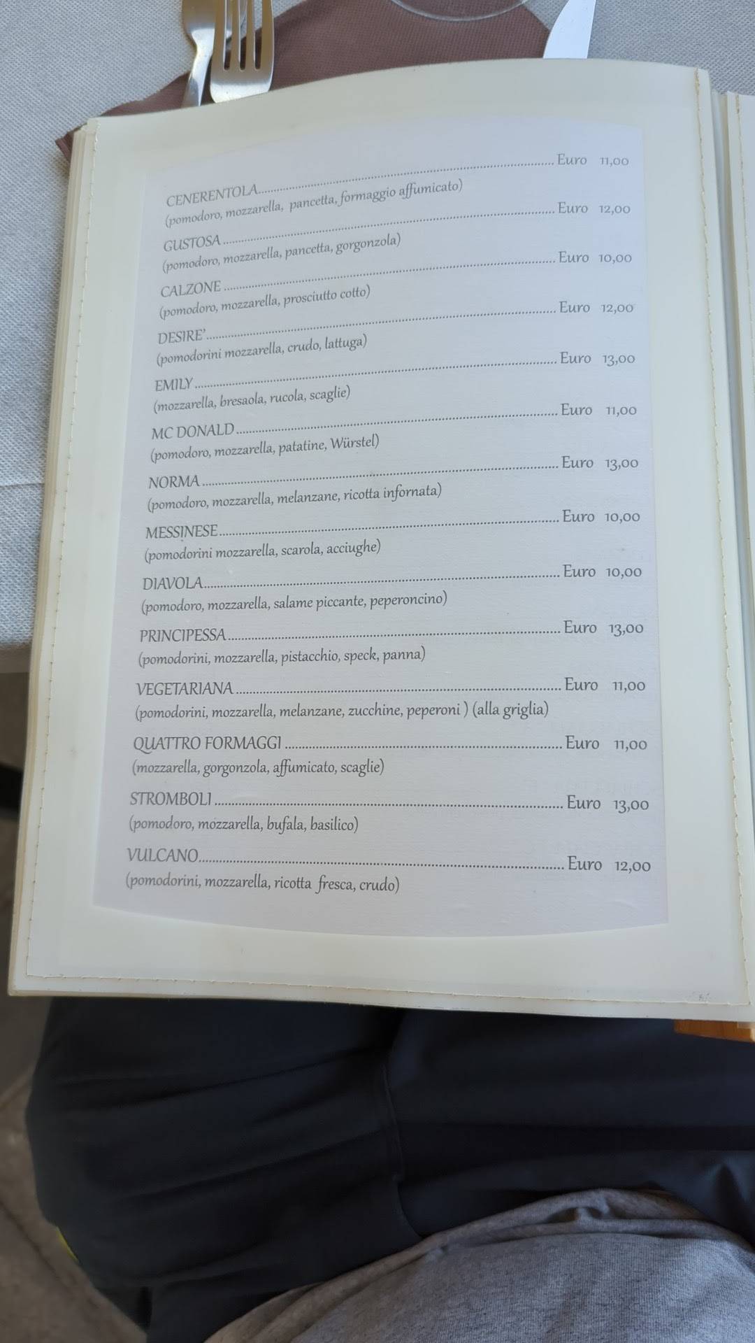 Menu di Ritrovo Calandra Lipari 