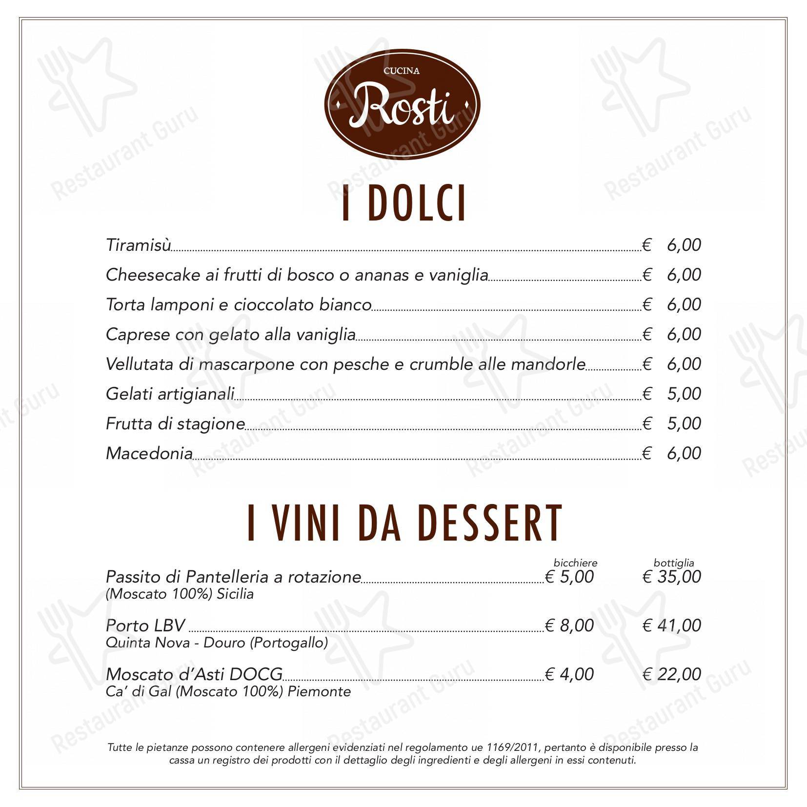 Rosti al Pigneto Ristorante Pizzeria in Roma - Takeaway Menu