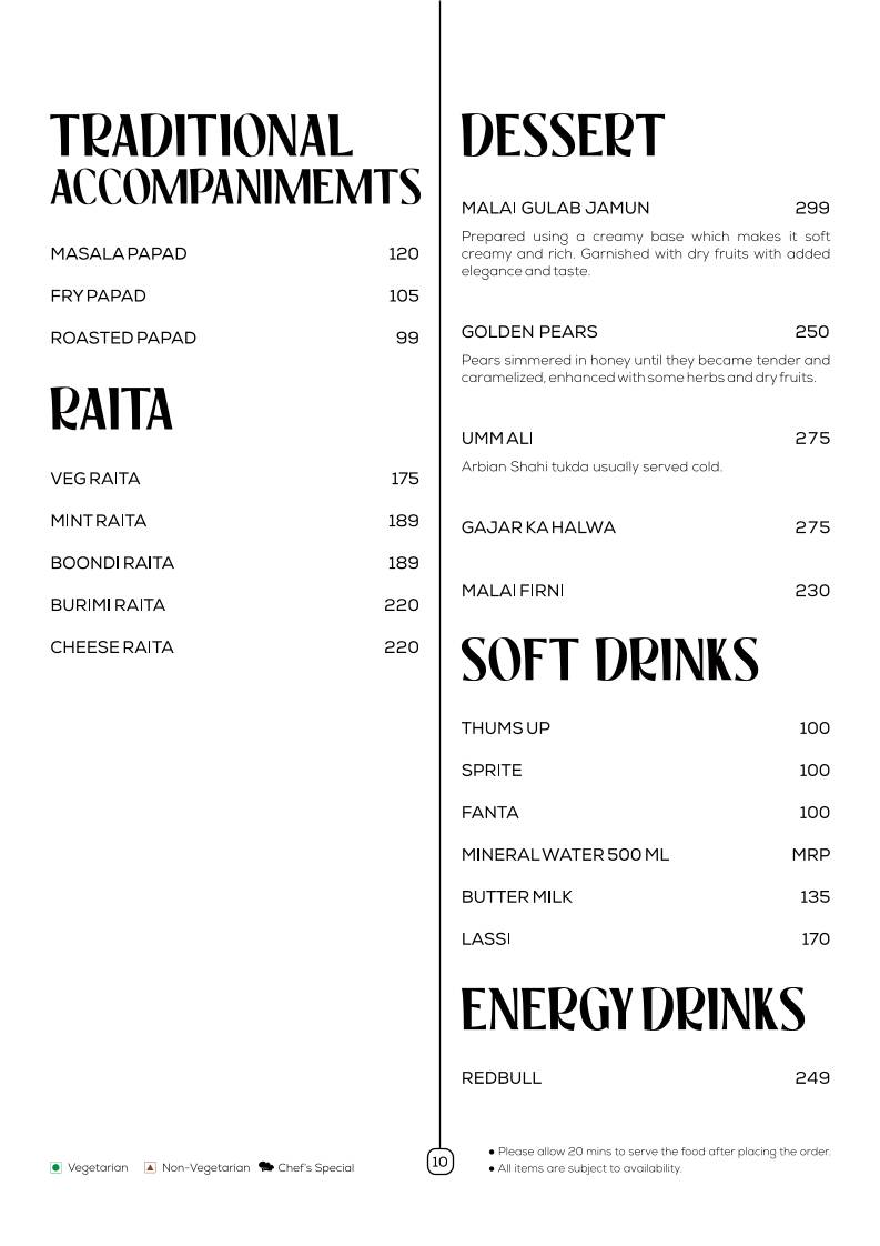 Saberi's Silver Salt Indian Cuisine menu