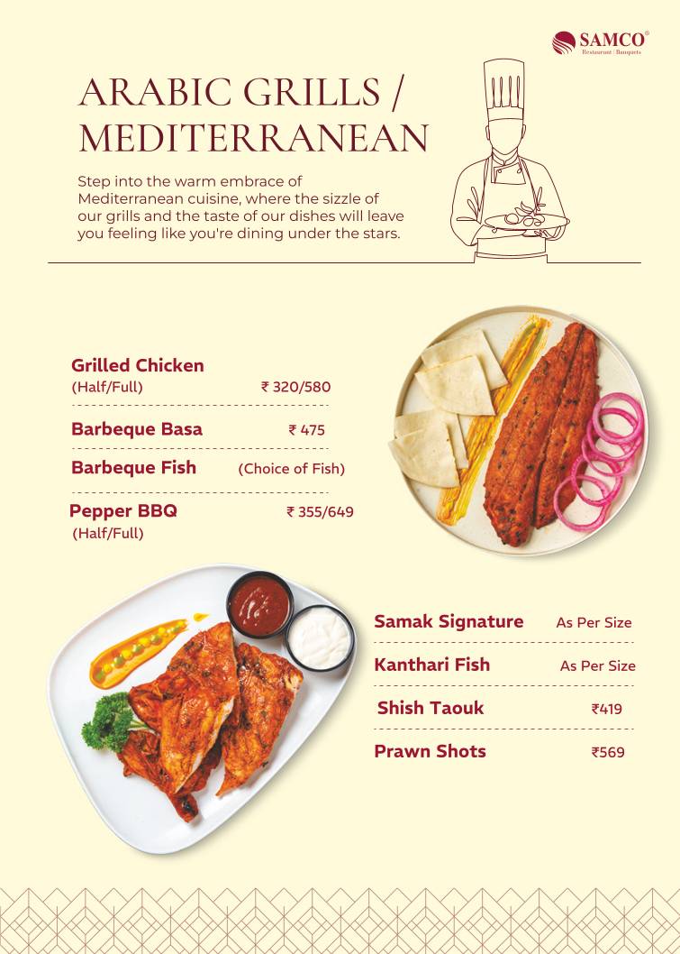 Samco Restaurant Velachery menu