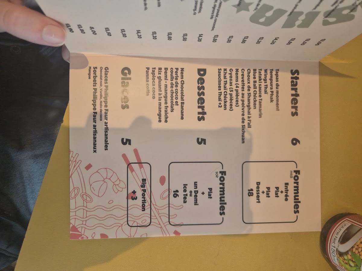 Menu de Santosha Mérignac - Cantine Asiatique