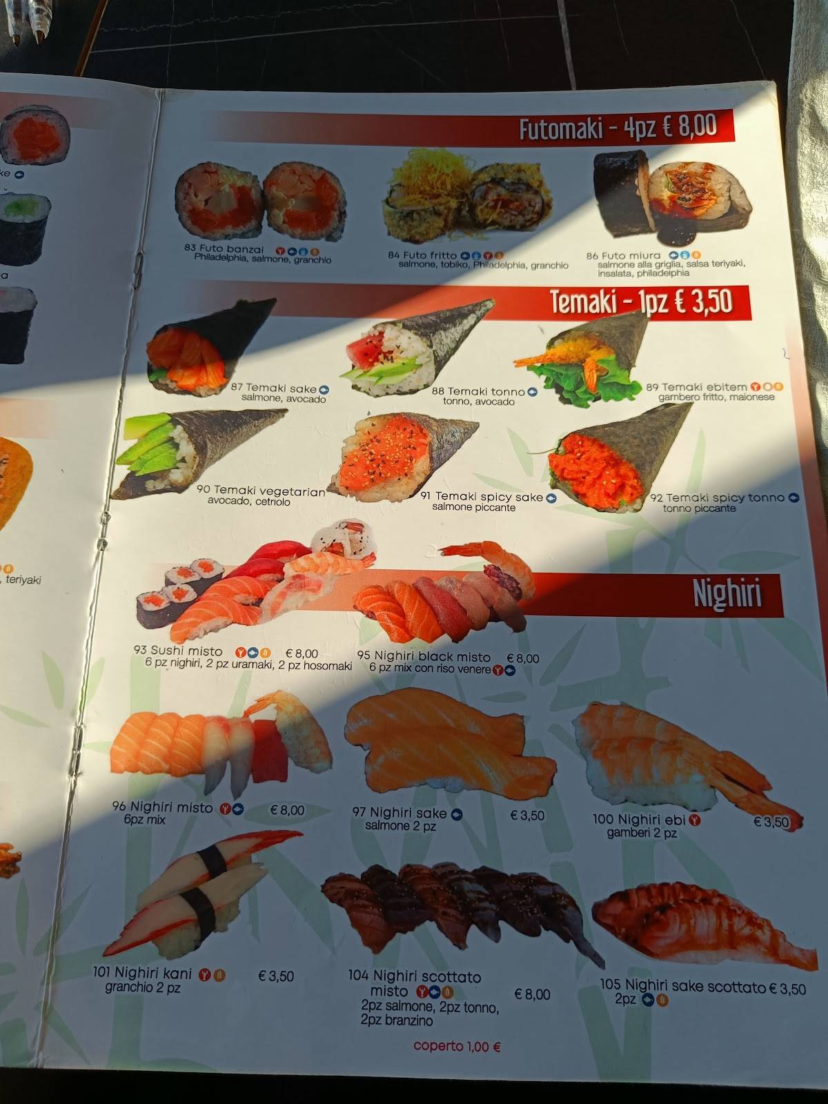 Menu di Shanghai Sushi Feltre 