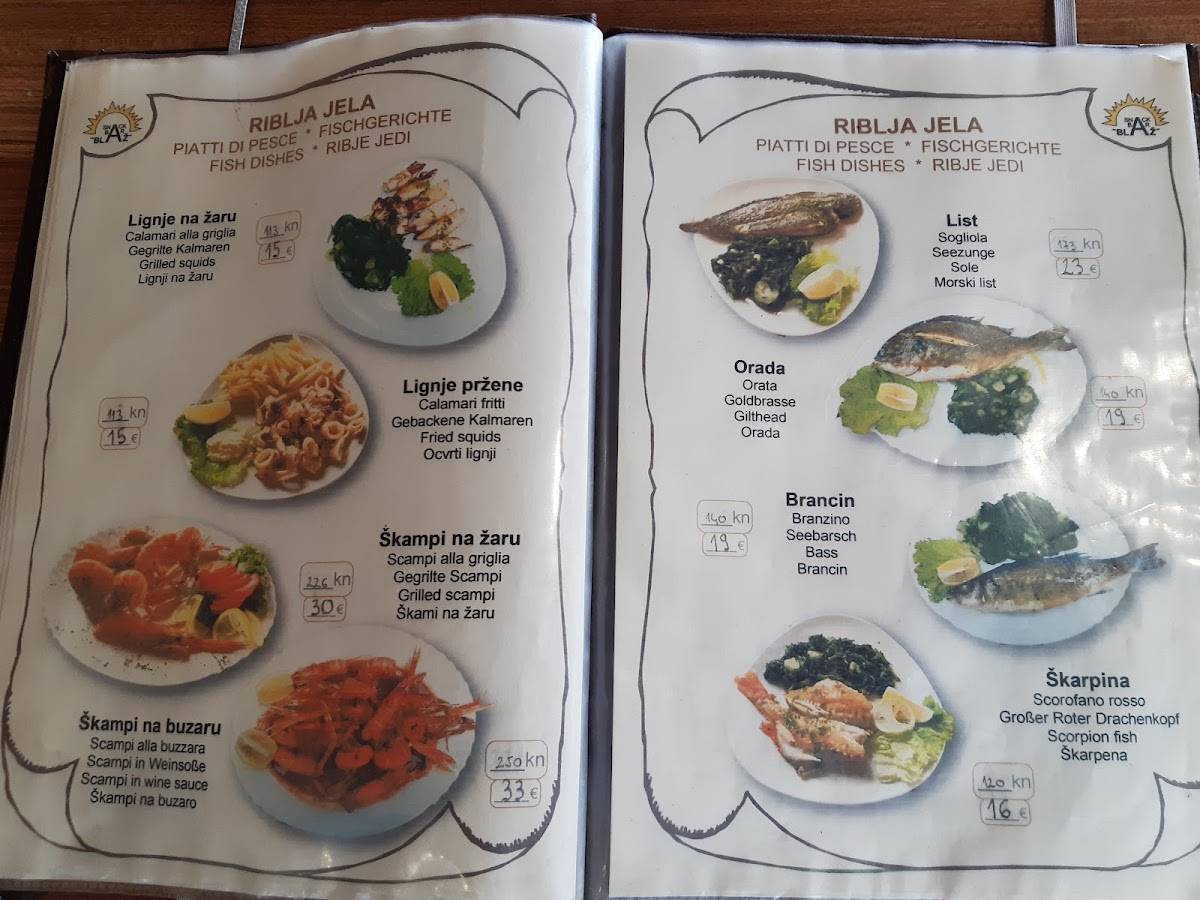 Menu di Snack Bar Blaž 