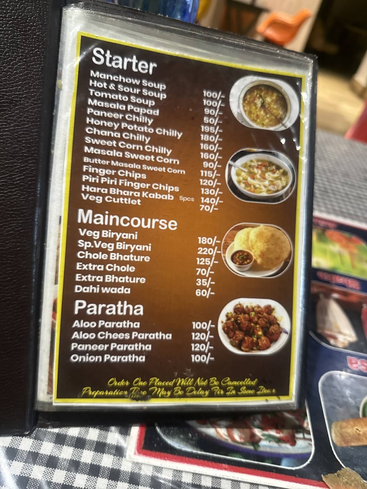 South Cafè menu