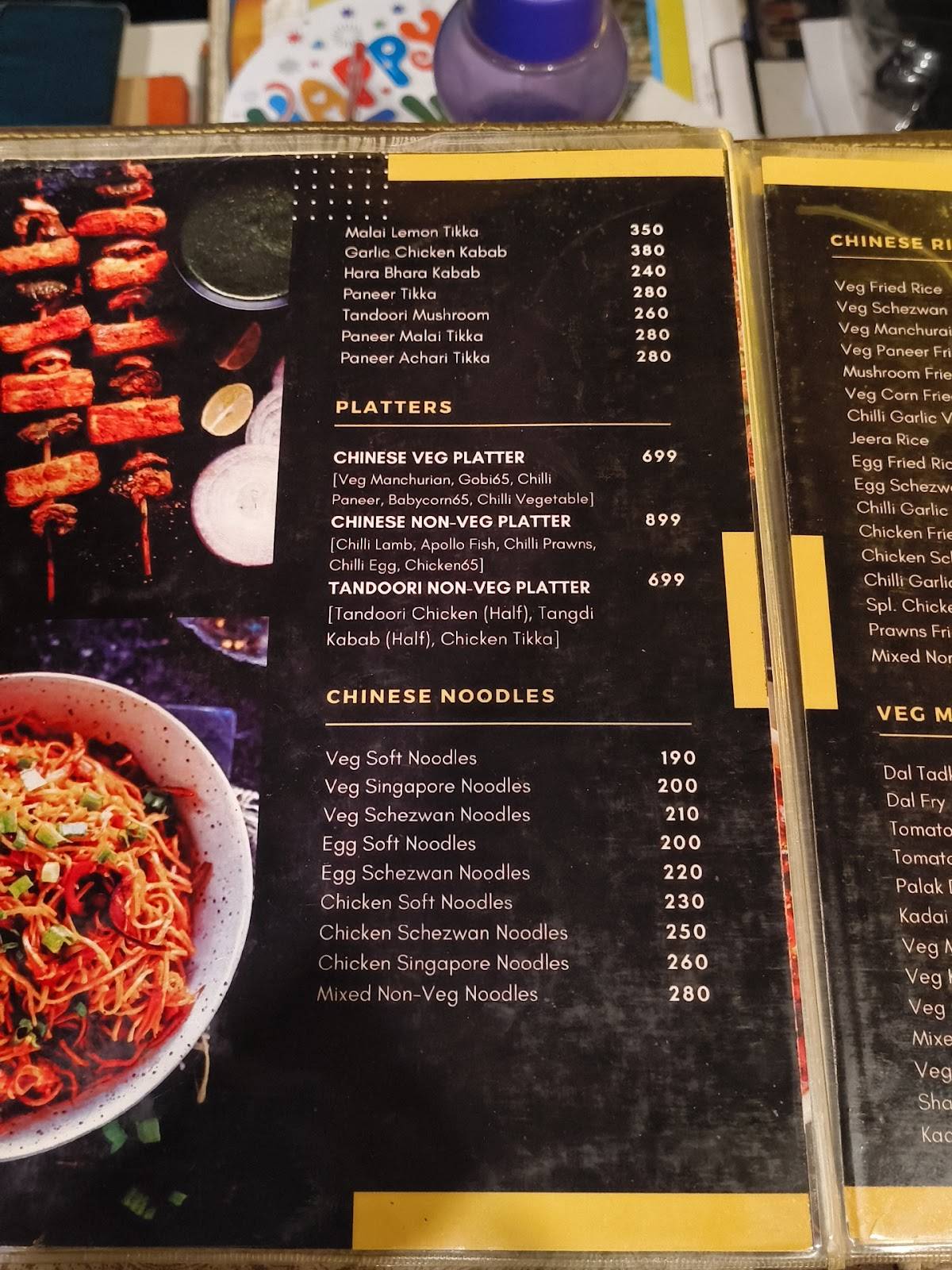 Spicy kitchen menu
