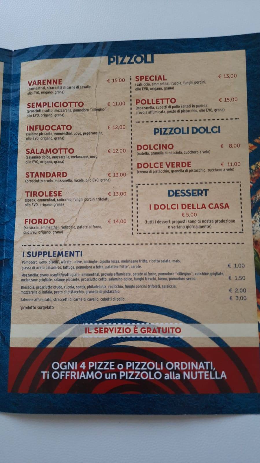 Menu di Sud in the city 