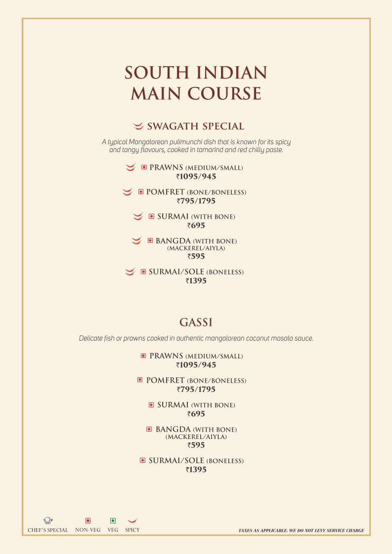 Swagath Restaurant Bar Banquets Amritsar menu