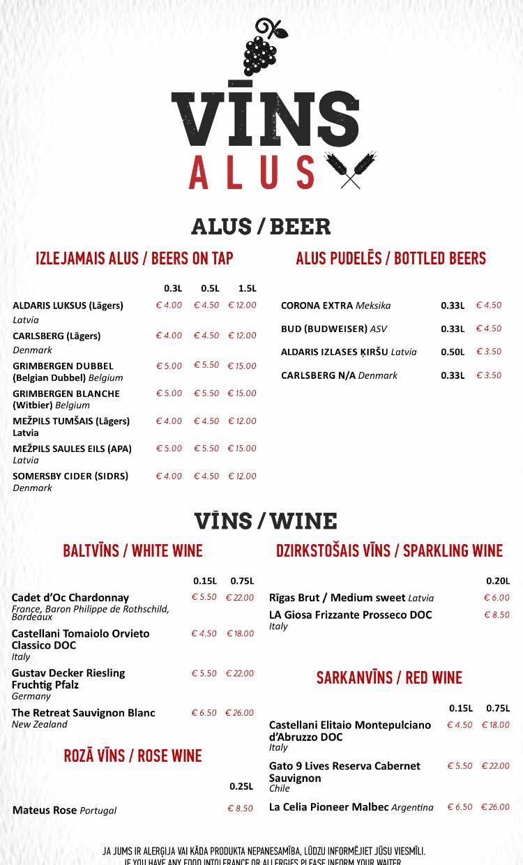 Menu de T.G.I. Friday's