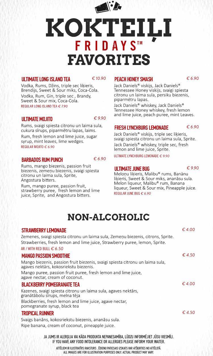 Menu de T.G.I. Friday's
