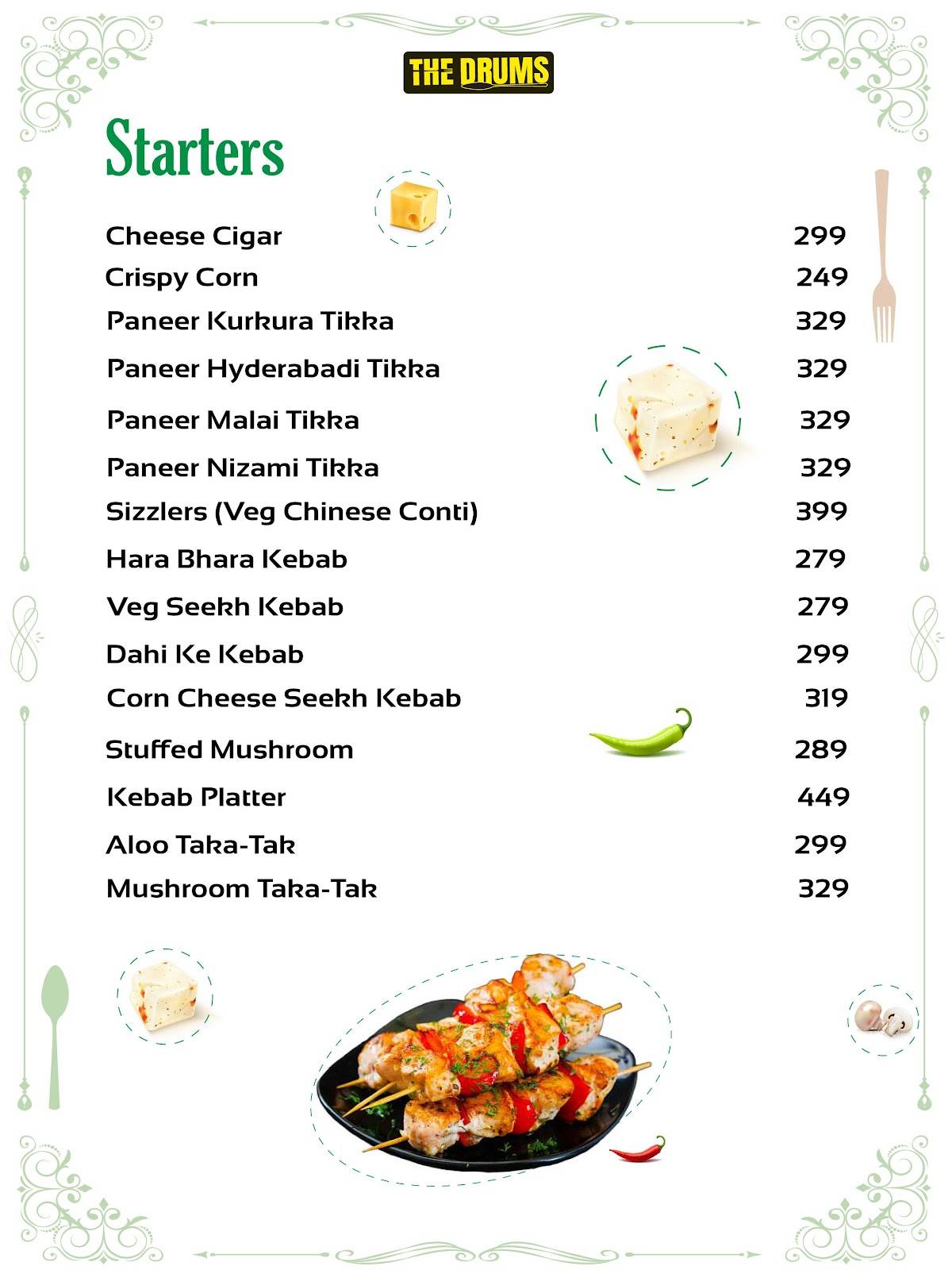 THE DRUMS menu