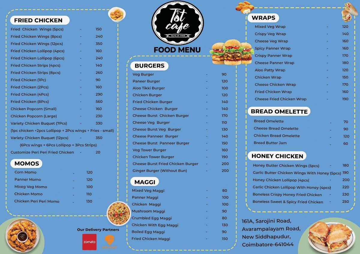 TOT Café menu