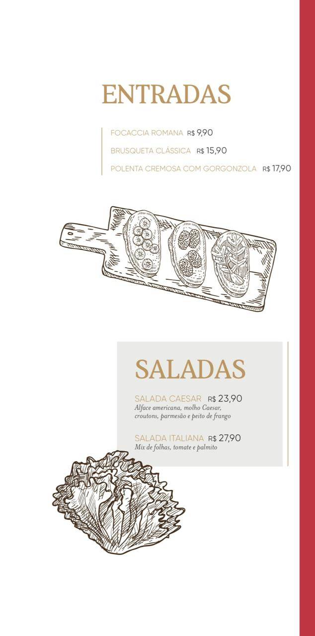 TRATTORIA SÃO JORGE CUCINA cardápio