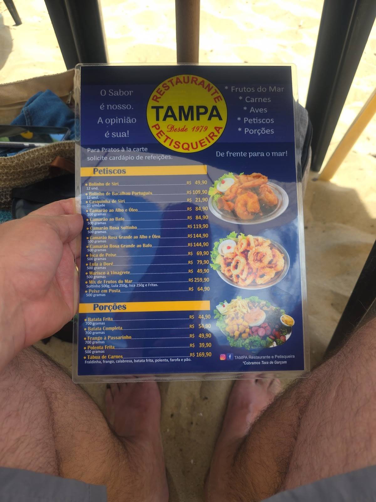 Tampa Restaurante e Petisqueira cardápio