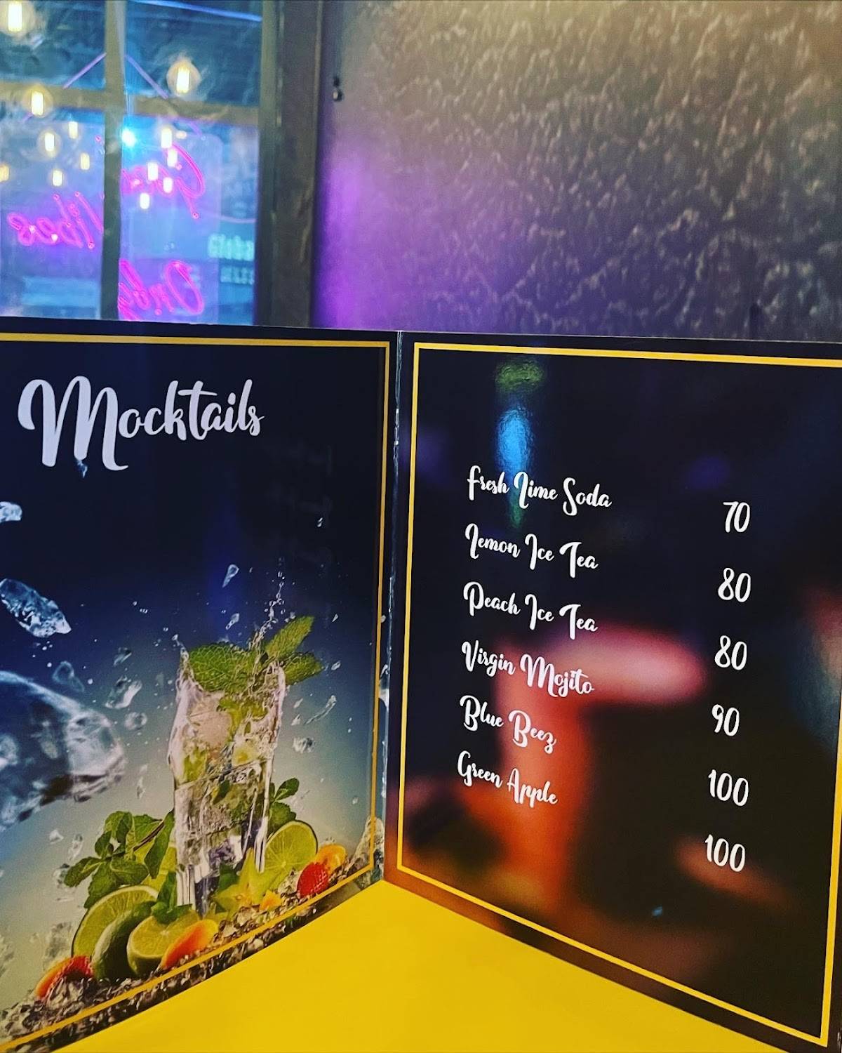 Tea house menu