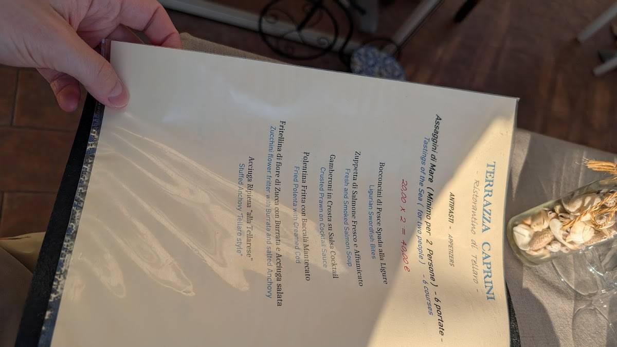 Menu di Terrazza Caprini Bistrot 