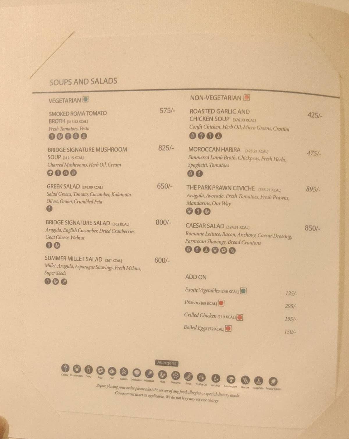 The Bridge menu